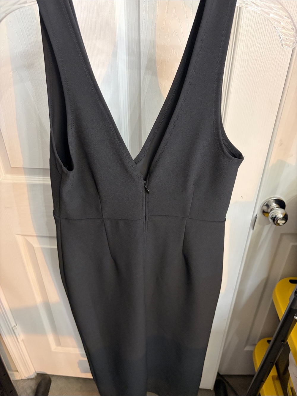 Abercrombie & Fitch Women Midi Dress S Black V-Neck Sleeveless Midi Side Slit - Picture 4 of 11